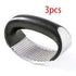 best garlic crusher stainless steel manual rocker with black handle and perforated metal surface for crushing garlic